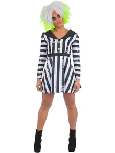 Offizielles Beetlejuice Film Halloween Kostüm für Damen Größe 8-22 - Bild 1 von 23