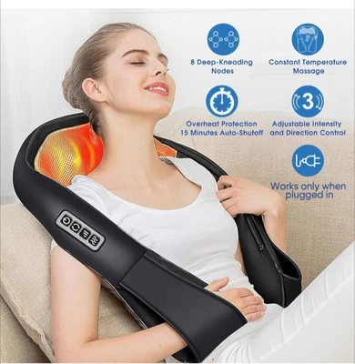 Mantón de masaje de tejido profundo/masajeador de cuello amasado NUEVO (caja abierta) eléctrico 3D Foto 1 de 4