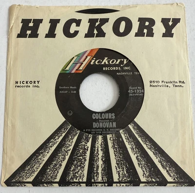 Donovan Colours/ Josie 1965 Hickory 1324 Folk Rock 45 RPM VG+ W/Company Sleeve - Image 1 of 4