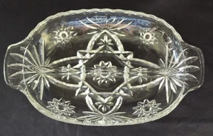 Plato transparente de colección Anchor Hocking "Star Of David" EAPC encurtido dividido - Imagen 1 de 9