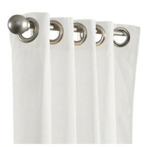NEW! Sunbrella Light Filtering Grommet Curtain White 84" Length ONE PANEL - Picture 1 of 3