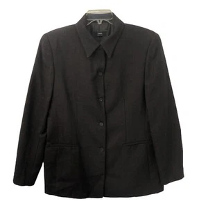 Zanella Blazer 100% Wool Ladies Suit Jacket 16 Tweed Brown Lined Faux Pockets - Picture 1 of 12