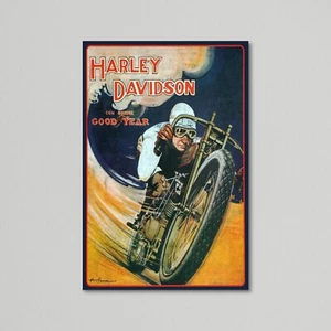 Vintage Harley Davidson Goodyear Poster - 1920er - Bild 1 von 10