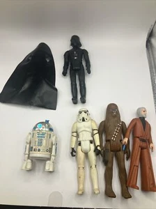 Vintage 1977 Star Wars - R2D2 - vader stormy obi-Wan Chewbacca Kenner - Picture 1 of 13