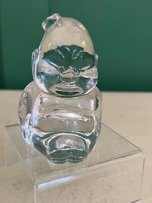Винтажная стеклянная фигурка младенца Будды 3,5 дюйма художественное стекло - Изображение 1 из 4