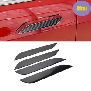For Tesla Model S 2014-2022 Dry Carbon Fiber Exterior Door Handle Cover Trims - Picture 1 of 12