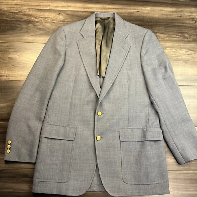 Chaqueta John Weitz Para Hombre Gris Lana Sólida 2 Botones Abrigo Deportivo Blazer De Colección Foto 1 de 4