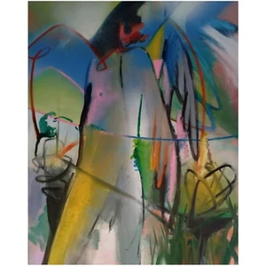 Quadro Olio su Tela Icaro Arte su Tela Decorativa Astratta 80x100cm - Picture 1 of 5