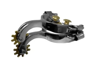 Showman Toddler Stainless Steel Spurs w/ Brass Rowels & Buttons - Picture 1 of 4