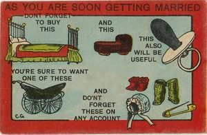 Postcard As You Are Soon Getting Married Comic Posted Southend-on-Sea UK  - Picture 1 of 2