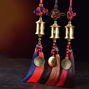 Car Pendant Buddhist Prayer Wheel Tassel Auto Interior Rearview Hanging Ornament - Picture 1 of 16