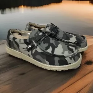 Zapatos Hey Dude Wendy Mujer 9 Camuflaje Verde Camuflaje Sin Cordones Informales Cómodos Mocasín - Imagen 1 de 8