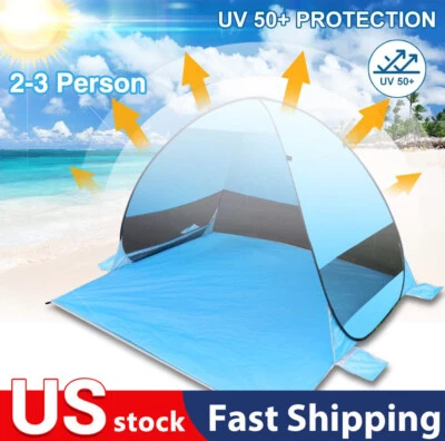 Tienda de playa emergente portátil parasol refugio tienda instantánea camping pesca toldo Foto 1 de 4