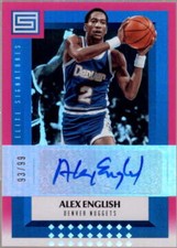 Alex English Card 2017-18 Panini Status Elite Signatures Pink #23 