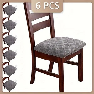 6pcs Waterproof Chair Seat Covers for Dining Room Form Fit Seat Covers - Picture 1 of 30