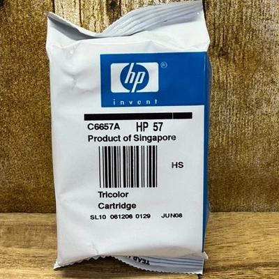 Genuine HP 57 Tri-Color Ink Cartridge ~ C6657A ~ Sealed Package, No Box ~Expired - Image 1 of 4