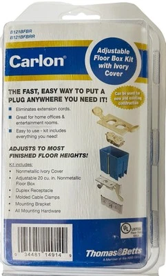 Kit de caja de piso ajustable Carlon Thomas & Betts B121BFBR con cubierta marfil  Foto 1 de 3