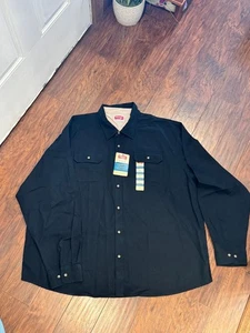 NEW Wrangler Shirt Mens Button Up Relaxed Fit Camp Flap Pockets Outdoor NOS 3XL - Picture 1 of 4