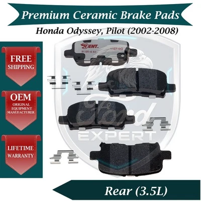 Kit de pastillas de freno traseras de cerámica premium OE para Honda Pilot Odyssey 2002-2008 Foto 1 de 4