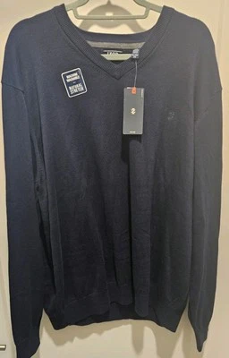 IZOD NWT SIZE 2XL big and tall stretch V neck Sweater  BLUE MSRP 70$ LLXXL3 - Image 1 of 4