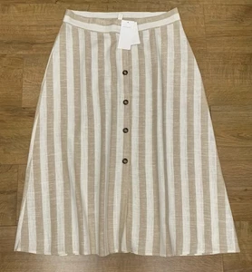 New Ladies Mix Beige Flare Long Casual Summer Holidays Skirt Size UK 16 H&M - Picture 1 of 10