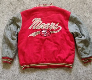 Vintage San Francisco 49ers NFL Logo 7 Wool Bomber Jacket Button Large - Picture 1 of 14