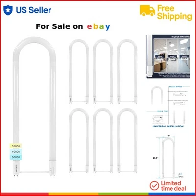 U Bend LED Tube Light T8 T12 17.5W 3 Colors 2100 Lumens Fluorescent Replacement - Image 1 of 4