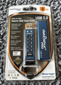 Clé flash cryptée sécurisée iStorage datAshur PRO 256 bits 4 Go USB 3.0 - Neuve - Photo 1/3
