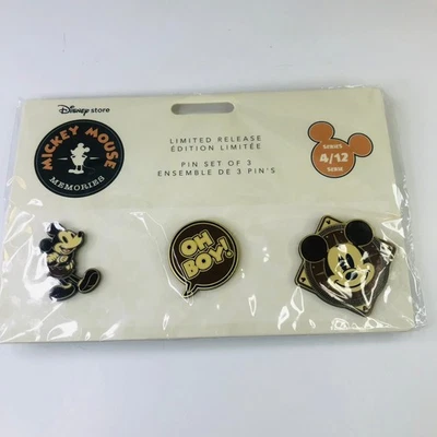 Conjunto de 3 pinos de esmalte Mickey Mouse Disneyana versão limitada 2018 - Imagem 1 de 2
