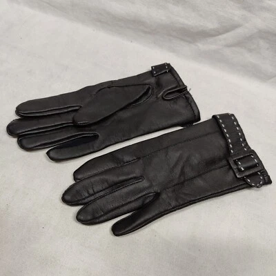 "Guantes de vestir de noche vintage para mujer de vinilo negro talla 6,5 hechos en Taiwán 8""" Foto 1 de 4