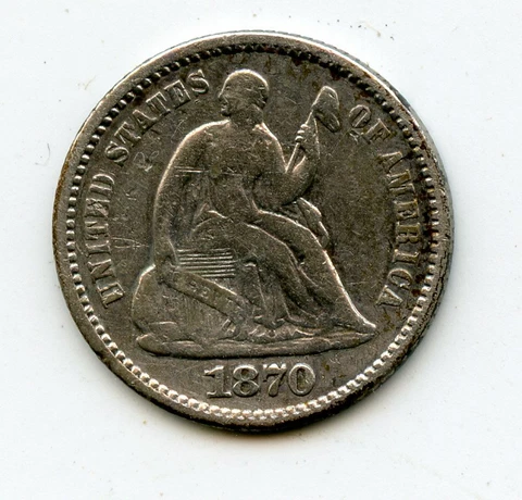 1870-p SEATED LIBERTY HALF DIME - SCARCE !! (SEE PROMO) Cover