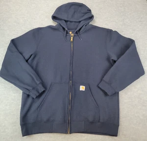 Sudadera con Capucha Carhartt K122-472 Cremallera Completa Negra Bolsillos Peso Medio Para Hombre Grande - Imagen 1 de 12