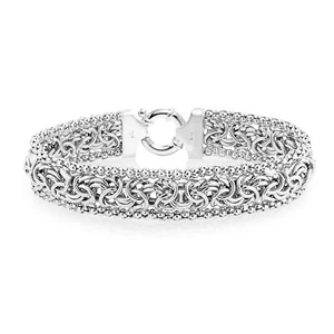 Valentines Day Gifts Jewelry Byzantine Mesh Link 12MM Bracelet for Women 7 In - Picture 1 of 6
