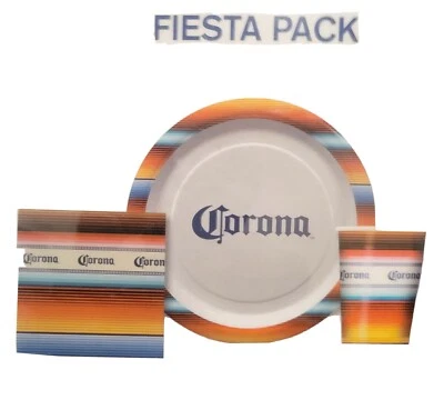 Juego de 12 platos, tazas y servilletas de papel para fiesta Corona Beer, paquete de fiesta Cinco Foto 1 de 4