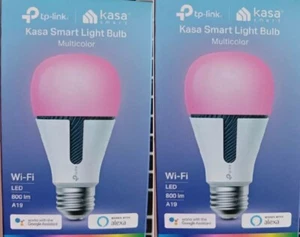 Lot of 2 TP-Link - Kasa WIFI Smart A19 LED Light Bulb Multicolor - White KL130 - Picture 1 of 6