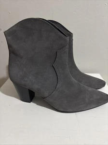 Twin Island Grey Leather Suede Cowboy Ankle Boots Size UK 6 - Picture 1 of 8