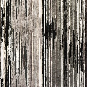 Woven Chenille MIDNIGHT Black Gray Stripe Upholstery Pillow Sewing Fabric BTY - Picture 1 of 6