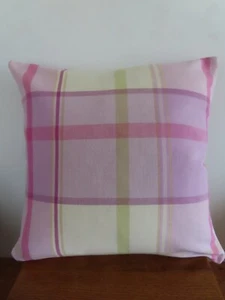 LAURA ASHLEY 18” -PAIR- Vintage 'Buxton' Pink, Cushion Covers Double Sided Zip - Picture 1 of 7