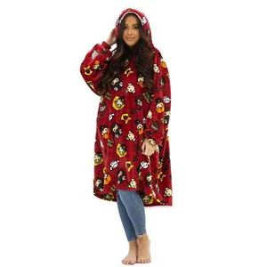 Harry Potter Oversized Teddy Fleece Poncho Wearable Hooded Blanket OneSize Adult - Picture 1 of 3