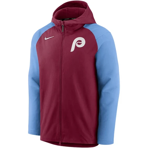 Philadelphia Phillies Nike Authentic Collection Performance Raglan Full Hoodie Cover