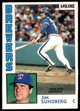 1984 O-Pee-Chee Jim Sundberg . Milwaukee Brewers #251