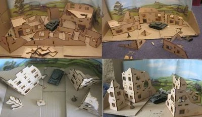 28mm large Town of Ruins (Sets a B c and D Supplied) wargame scenery Bolt Action