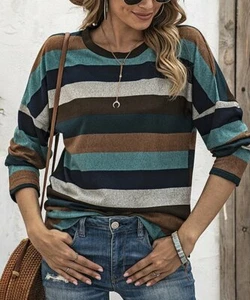 Knoeasy Blue & Gray Stripe Drop-Shoulder Tunic - Picture 1 of 1