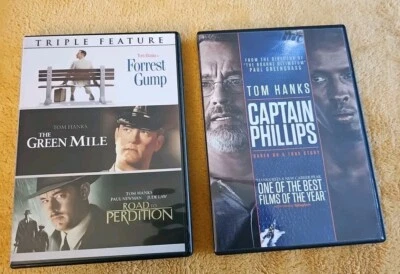 Tom Hanks DVD Lot (2) 4 Films Captain Phillips Forrest Gump Green Mile Perdition - Image 1 of 4