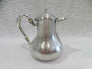 Gorgeous 19th c French 950 guilloche silver coffee pot for 2 Odiot coat of arm - Picture 1 of 11