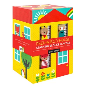 Petit Collage - Peek-A-Boo House Stacking Blocks Play Set - Picture 1 of 4