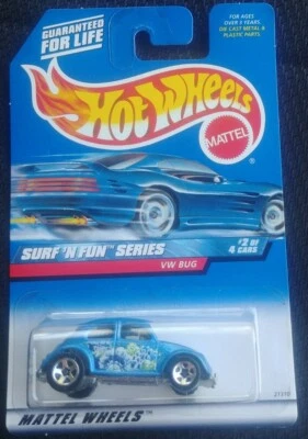 Coche diecast Hot Wheels 1998 Surf 'N Fun Series azul VW Bug #2 de 4 #962 21310 Foto 1 de 4