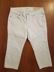 NWT Ann Taylor LOFT White Modern Crop Petite Jeans 28/6P x 19 Stretch - Picture 1 of 5
