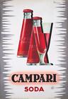 Giovanni Mingozzi Campari Soda By 1950 Original On Linen Excellent Italian Drink