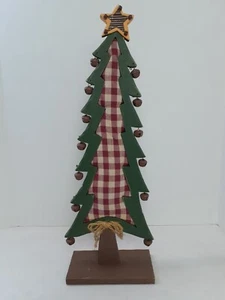 Rustic Primitive Standing Christmas Tree with BELLS 22" Folk Art Home Decor VTG - Picture 1 of 15